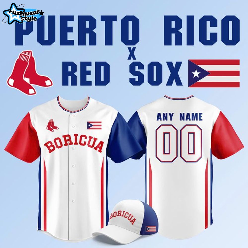 Boston Red Sox x 2025 Puerto Rico Celebration Baseball Jersey Boston Red Sox x 2025 Puerto Rico Celebration Baseball Jersey