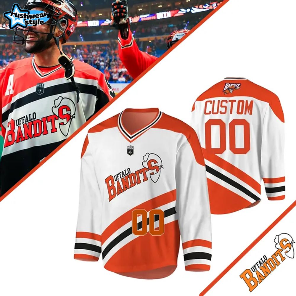 Buffalo Bandits NLL Cup 2025 Special White Hockey Jersey Buffalo Bandits NLL Cup 2025 Special White Hockey Jersey