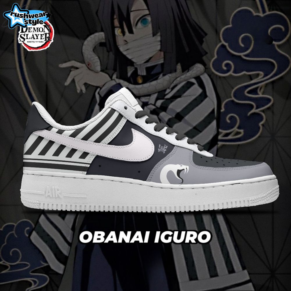 Demon Slayer X Obanai Iguro Air Force 1 Sneaker Demon Slayer X Obanai Iguro Air Force 1 Sneaker