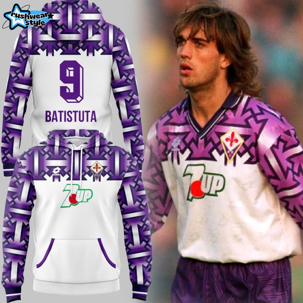 Fiorentina 1992/93 Away Kit #9 Batistuta Limited Hoodie Fiorentina 1992/93 Away Kit #9 Batistuta Limited Hoodie