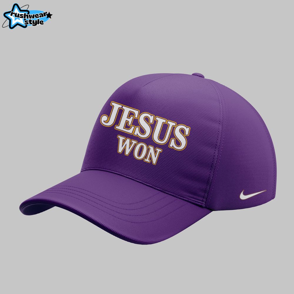 LSU Tigers JESUS WON Purple 2025 Limited Hoodie Cap Jogger LSU Tigers JESUS WON Purple 2025 Limited Hoodie Cap Jogger