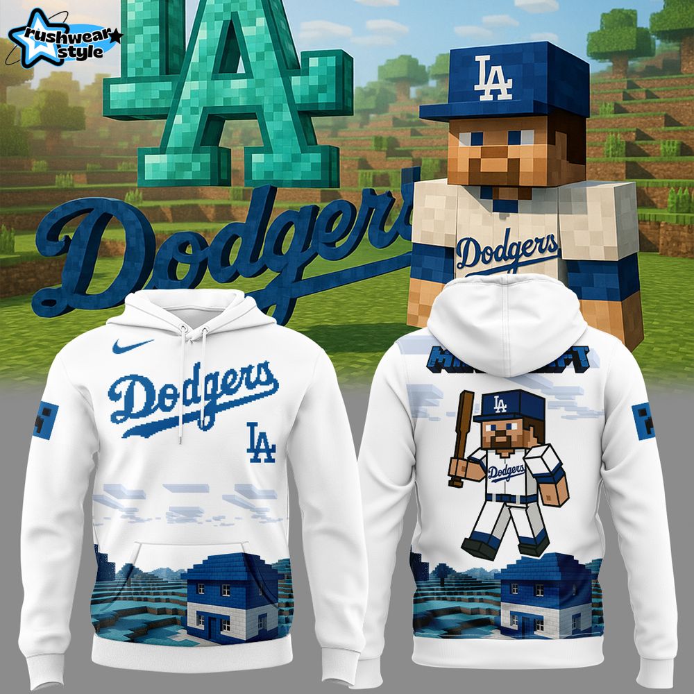 Los Angeles Dodgers x Minecraft Night Special White Hoodie Los Angeles Dodgers x Minecraft Night Special White Hoodie