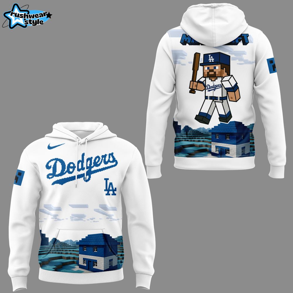 Los Angeles Dodgers x Minecraft Night Special White Hoodie Los Angeles Dodgers x Minecraft Night Special White Hoodie