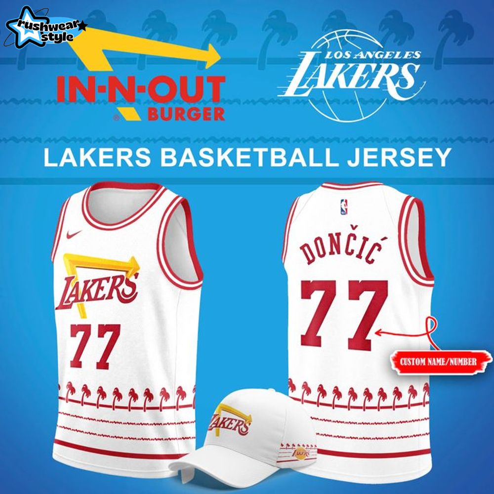 Los Angeles Lakers City Edition x In-N-Out Burger Special Basketball Jersey Los Angeles Lakers City Edition x In-N-Out Burger Special Basketball Jersey