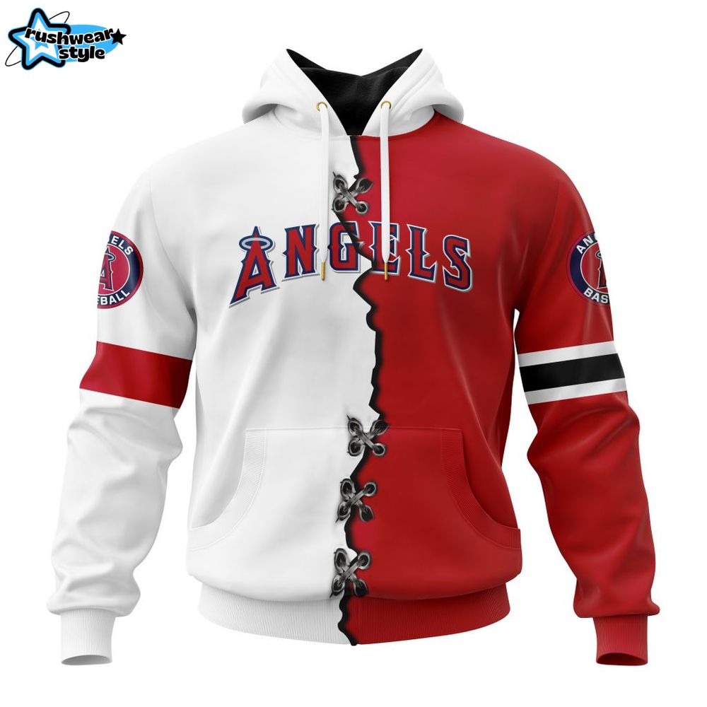 MLB Los Angeles Angels Personalized Mix Jersey Design Hoodie MLB Los Angeles Angels Personalized Mix Jersey Design Hoodie