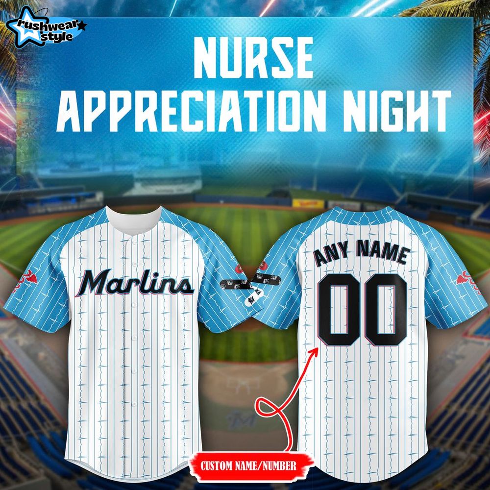 Miami Marlins x 2025 Nurse Appreciation Night Jersey Miami Marlins x 2025 Nurse Appreciation Night Jersey