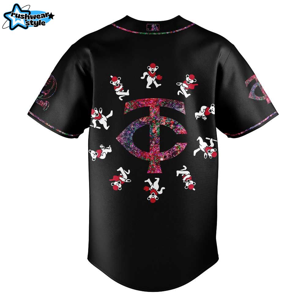 Minnesota Twins Grateful Dead Night Black City Connect Baseball Jersey Minnesota Twins Grateful Dead Night Black City Connect Baseball Jersey