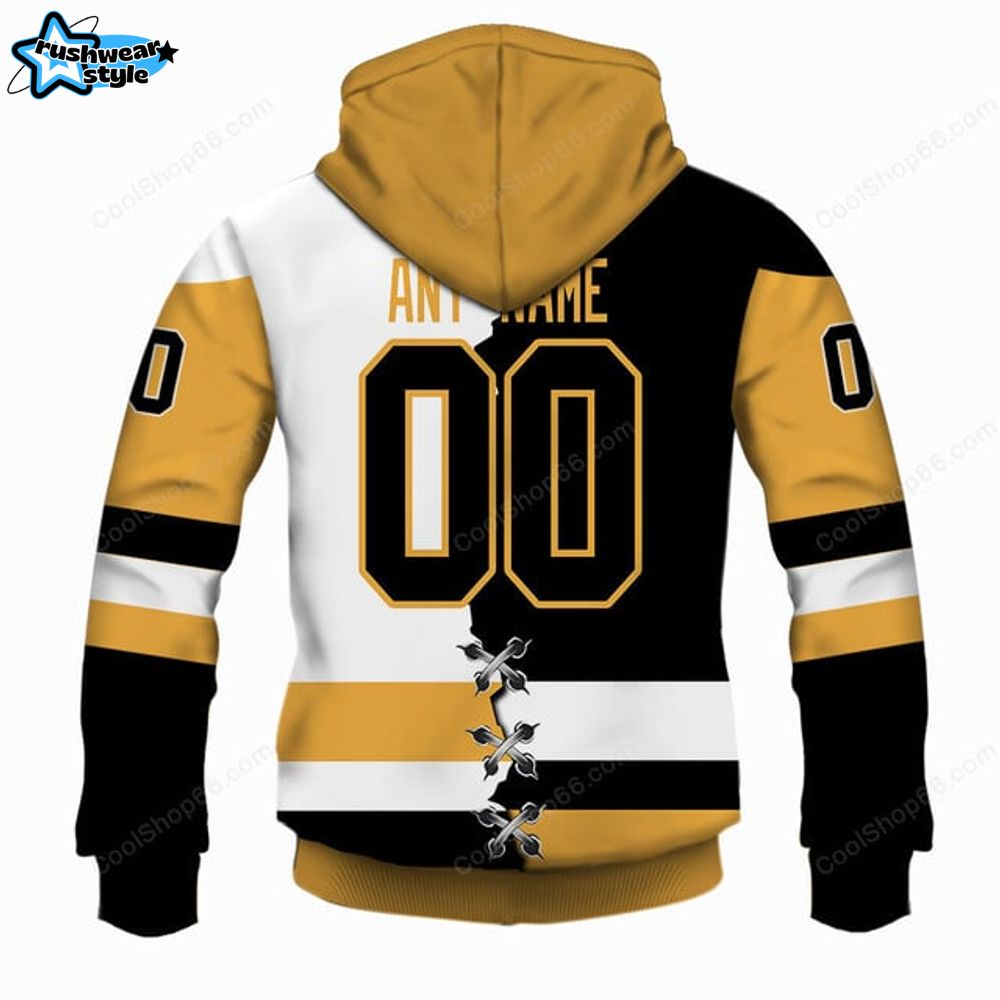 NHL Pittsburgh Penguins Mix Jersey Style Hoodie NHL Pittsburgh Penguins Mix Jersey Style Hoodie