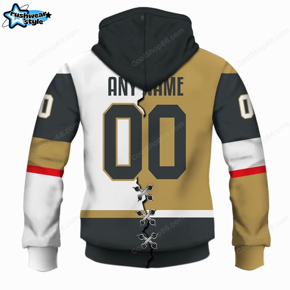 NHL Vegas Golden Knights Mix Jersey Style Hoodie NHL Vegas Golden Knights Mix Jersey Style Hoodie