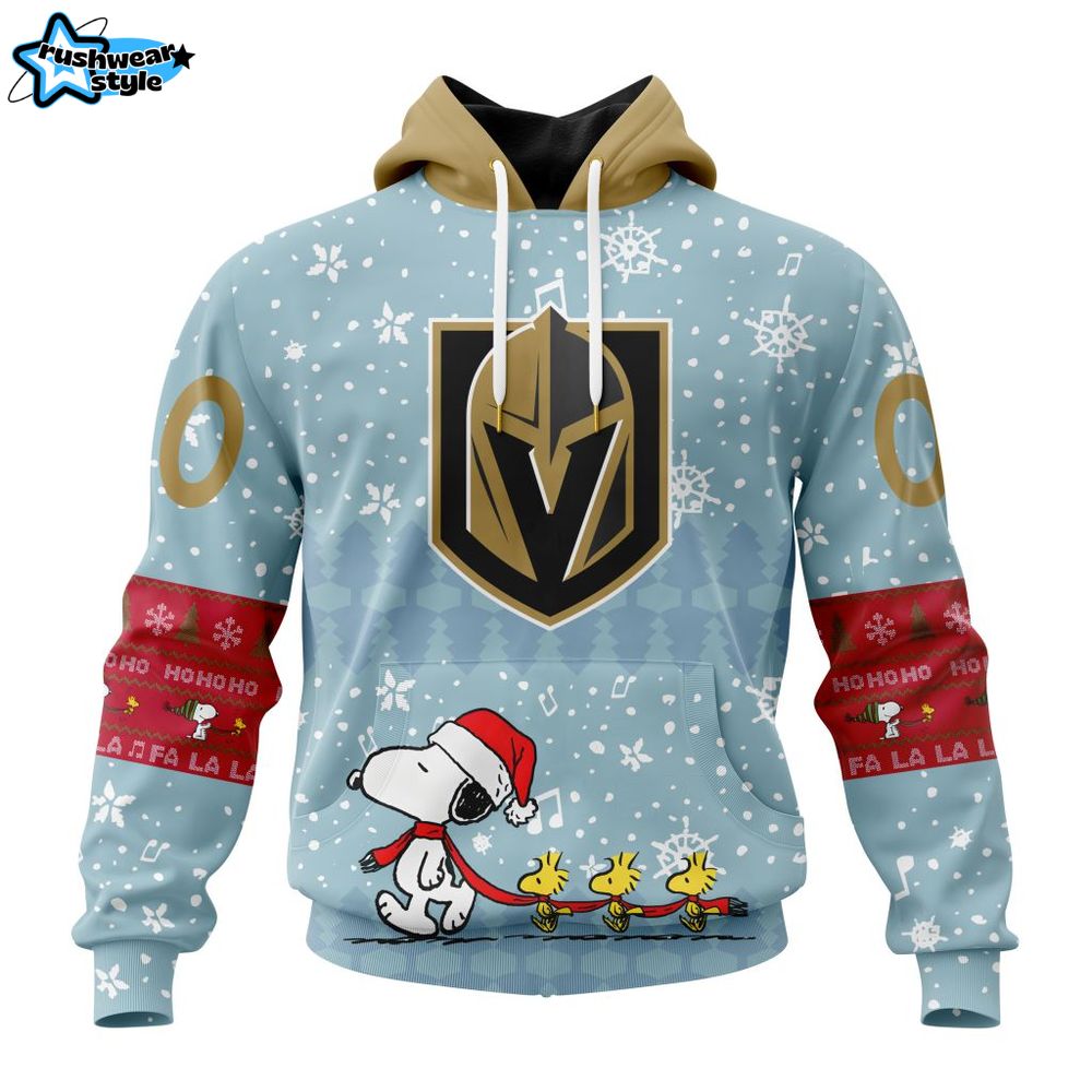 NHL Vegas Golden Knights Special Peanuts Christmas Design Hoodie NHL Vegas Golden Knights Special Peanuts Christmas Design Hoodie
