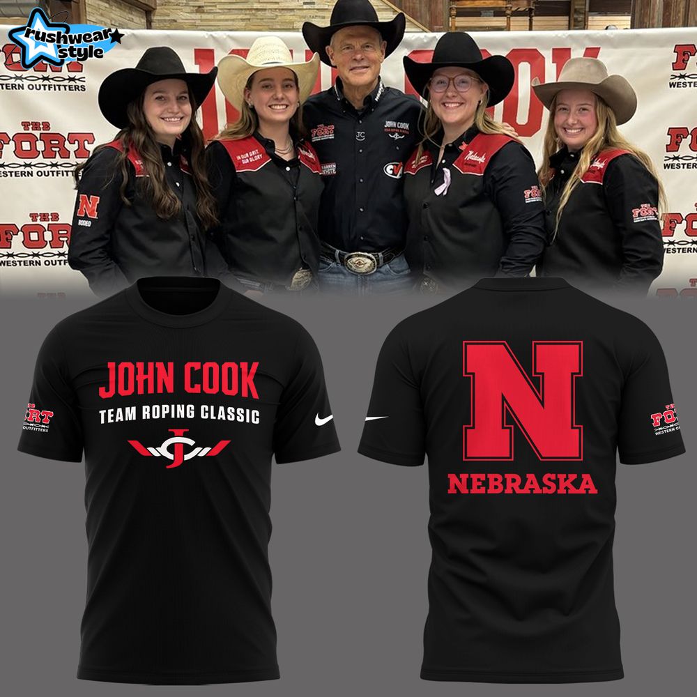 Nebraska Cornhuskers x John Cook Roping Classic 2025 Black Tee Nebraska Cornhuskers x John Cook Roping Classic 2025 Black Tee
