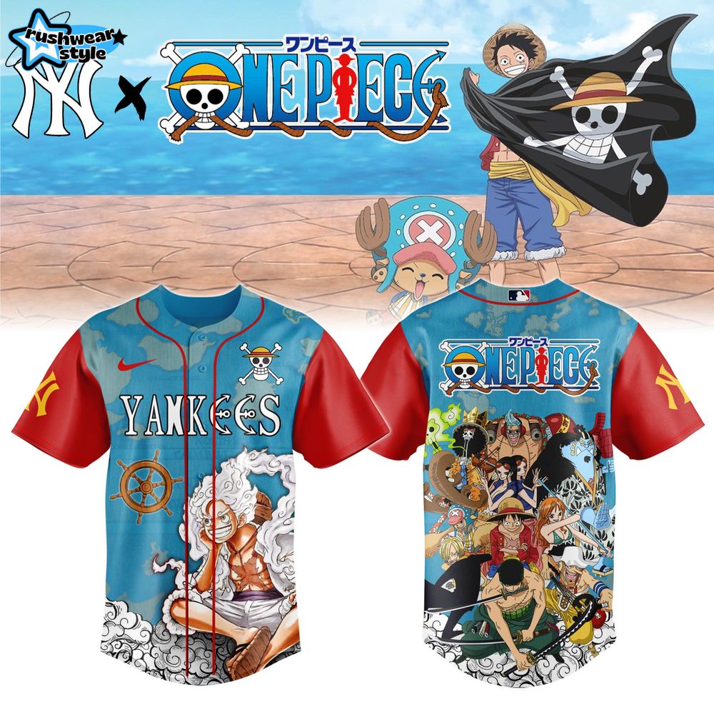 New York Yankees MLB x One Piece Night Baseball Jersey New York Yankees MLB x One Piece Night Baseball Jersey