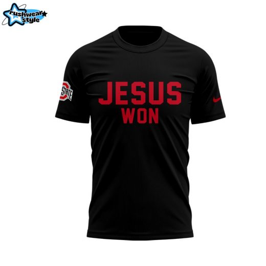 Ohio State Buckeyes JESUS WON Black Tee