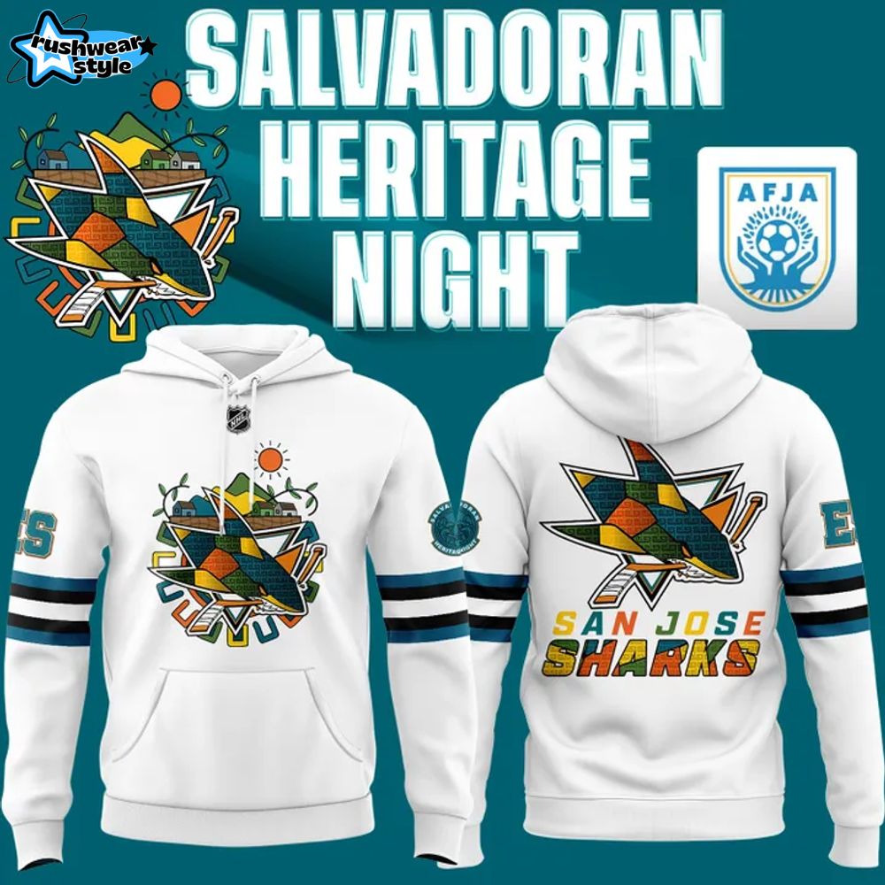 Special New Salvadoran Heritage Night San Jose Sharks Hoodie Jogger Cap 2025 Special New Salvadoran Heritage Night San Jose Sharks Hoodie Jogger Cap 2025