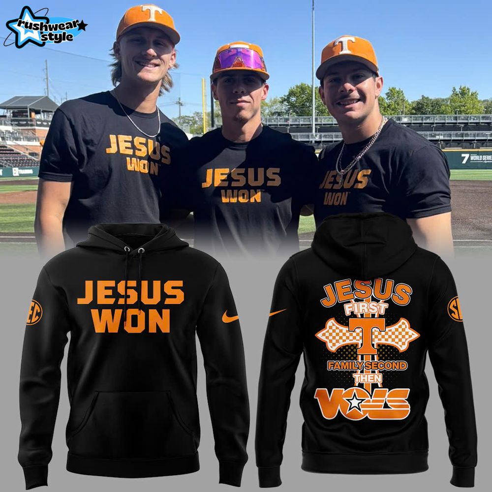 Special Tennessee Baseball JESUS WON Hoodie Set Special Tennessee Baseball JESUS WON Hoodie Set