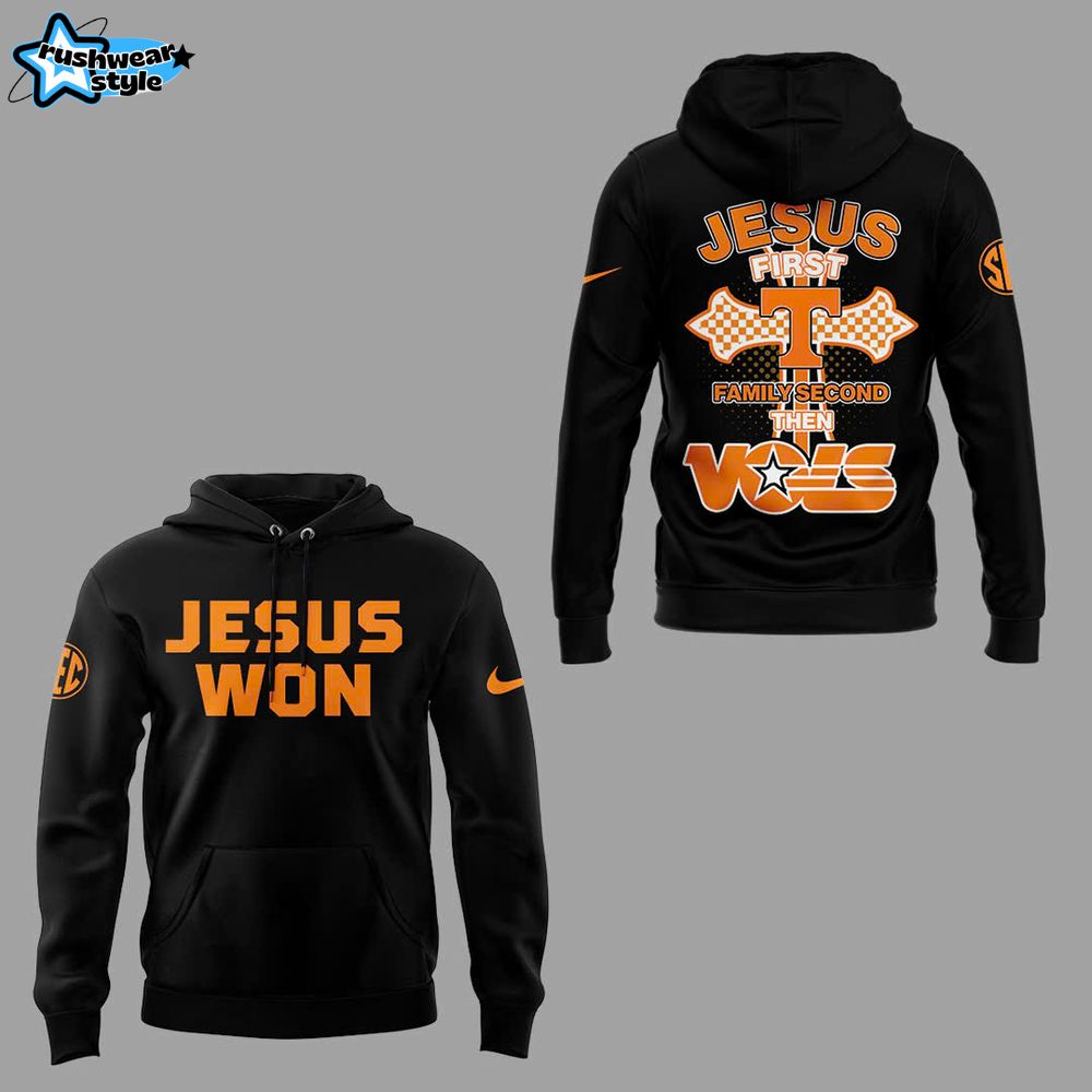Special Tennessee Baseball JESUS WON Hoodie Set Special Tennessee Baseball JESUS WON Hoodie Set