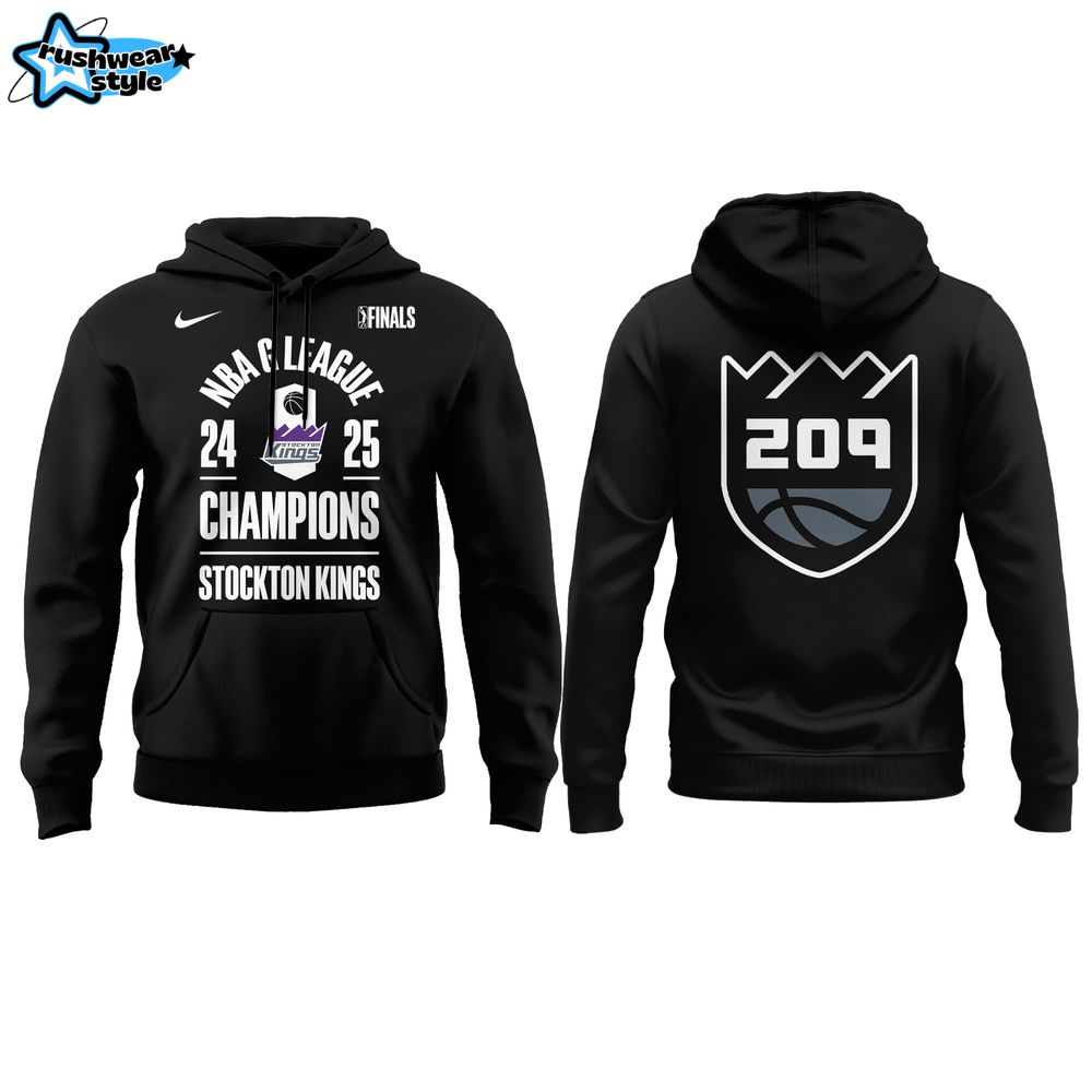 Stockton Kings Champion G League 2025 Black Hoodie Limited Edition Stockton Kings Champion G League 2025 Black Hoodie Limited Edition