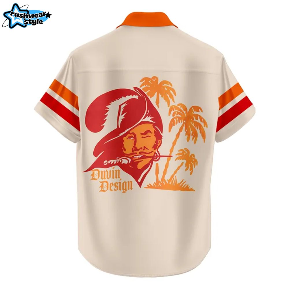 Tampa Bay Buccaneers Duvin Designs Co. Cream Special Hawaiian Shirt Tampa Bay Buccaneers Duvin Designs Co. Cream Special Hawaiian Shirt
