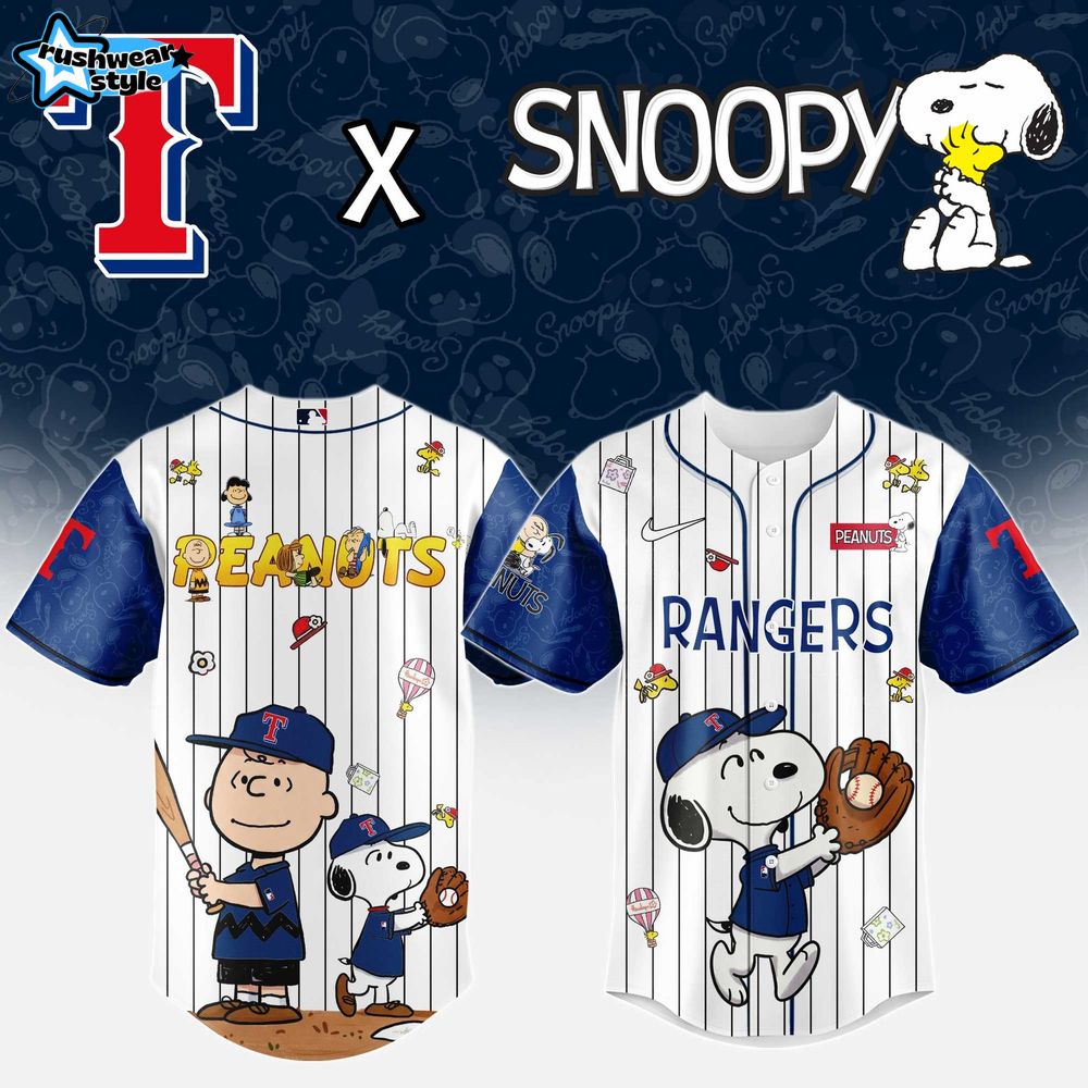 Texas Rangers MLB 75th Anniversary of Peanuts Snoopy Special Edition Combo Baseball Jersey Cap 2025 Texas Rangers MLB 75th Anniversary of Peanuts Snoopy Special Edition Combo Baseball Jersey Cap 2025