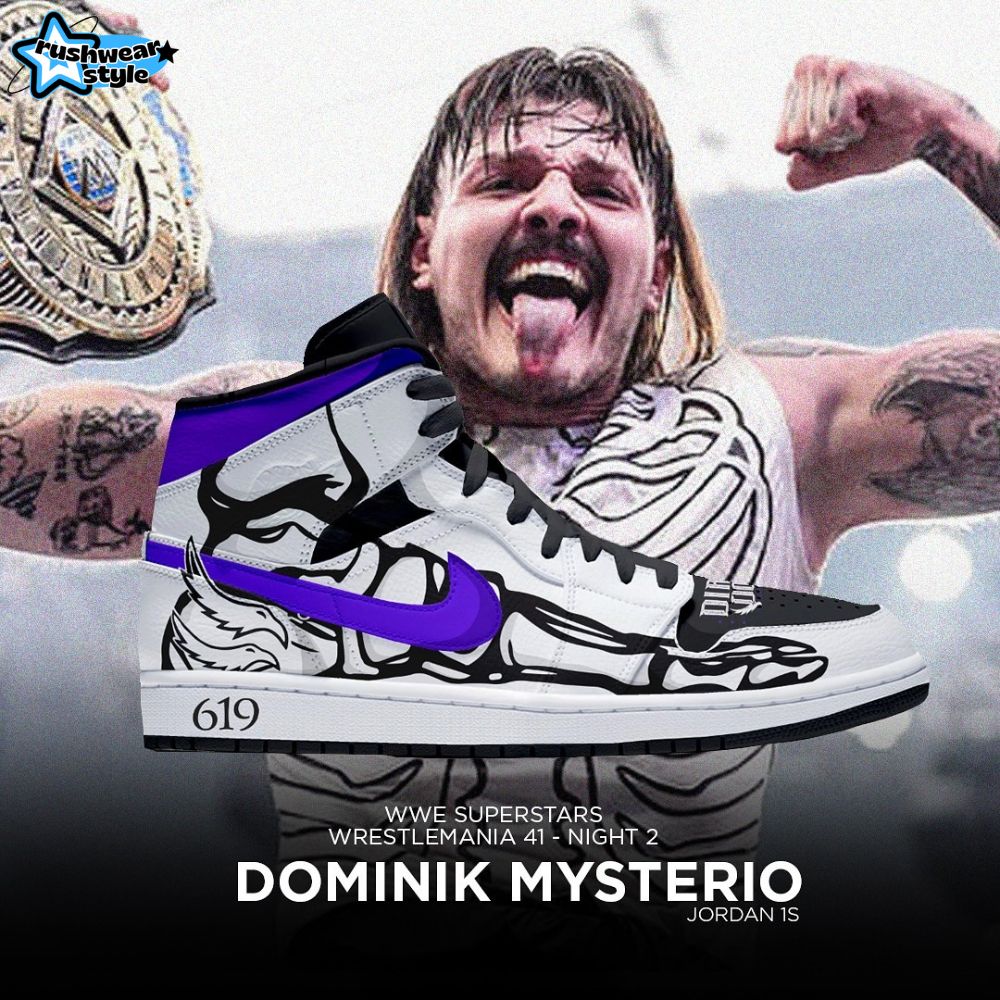 WWE Superstar Dominik Mysterio X Wrestlemania 41 Air Jordan 1 Sneaker WWE Superstar Dominik Mysterio X Wrestlemania 41 Air Jordan 1 Sneaker