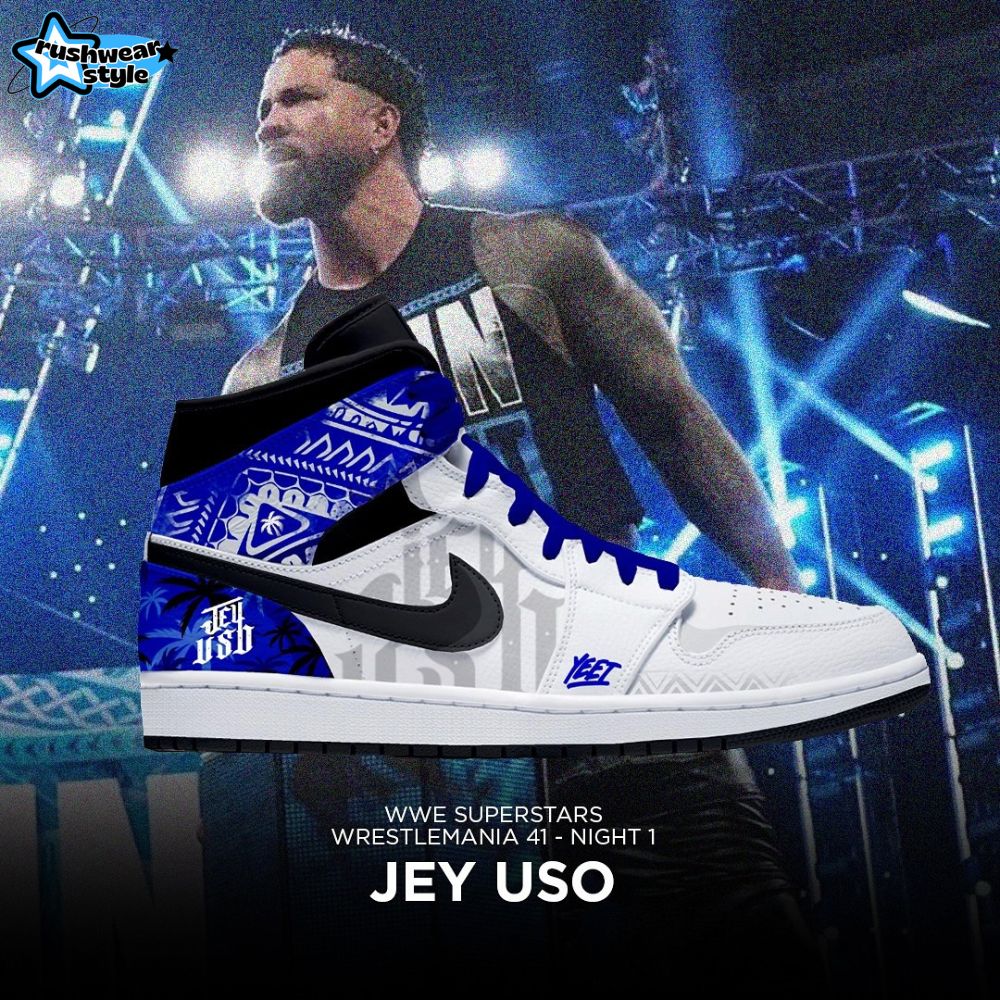 WWe Wrestlemania 41 X Jey Uso Air Jordan 1 Sneaker WWe Wrestlemania 41 X Jey Uso Air Jordan 1 Sneaker