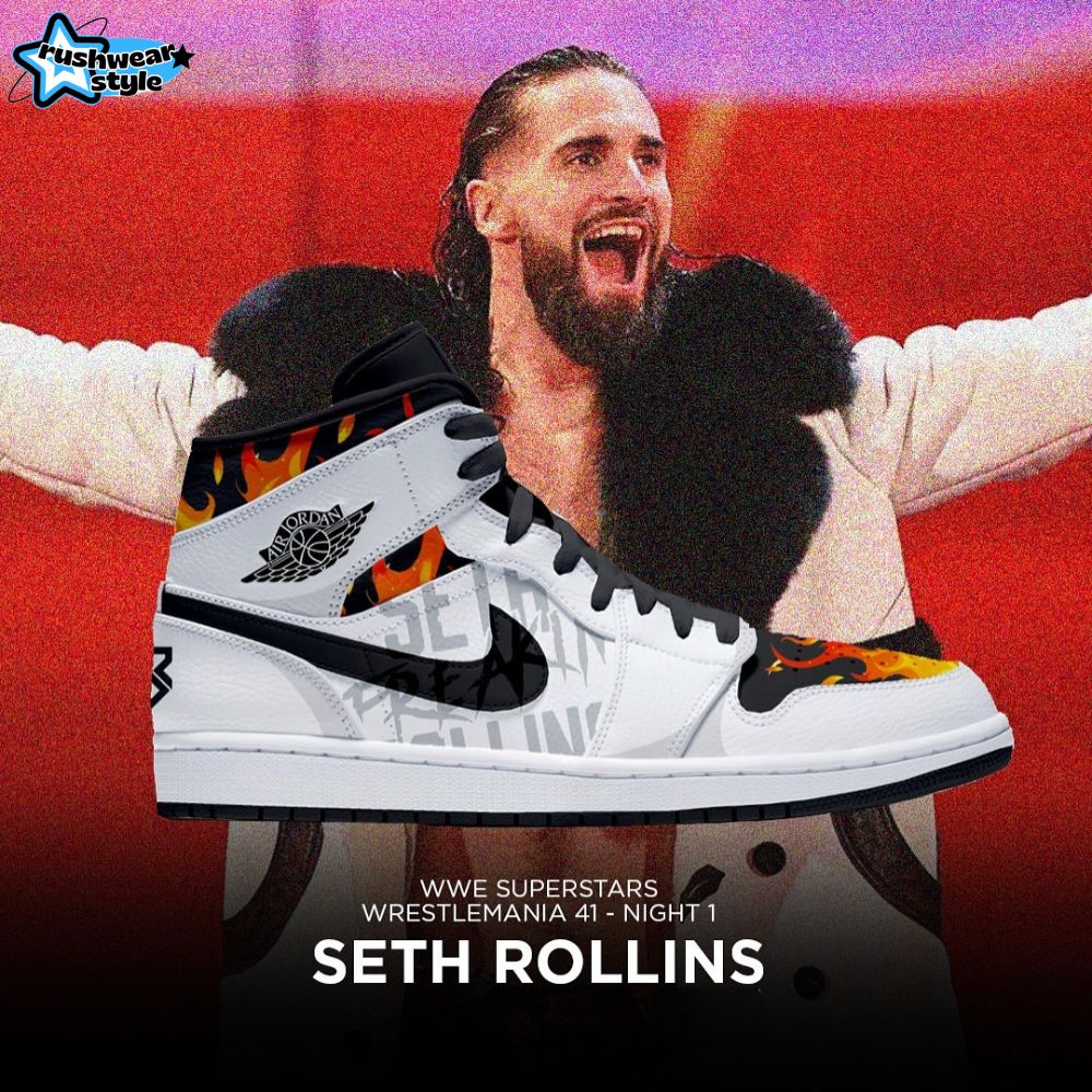 WWe Wrestlemania 41 X Seth Rollins Air Jordan 1 Sneaker WWe Wrestlemania 41 X Seth Rollins Air Jordan 1 Sneaker