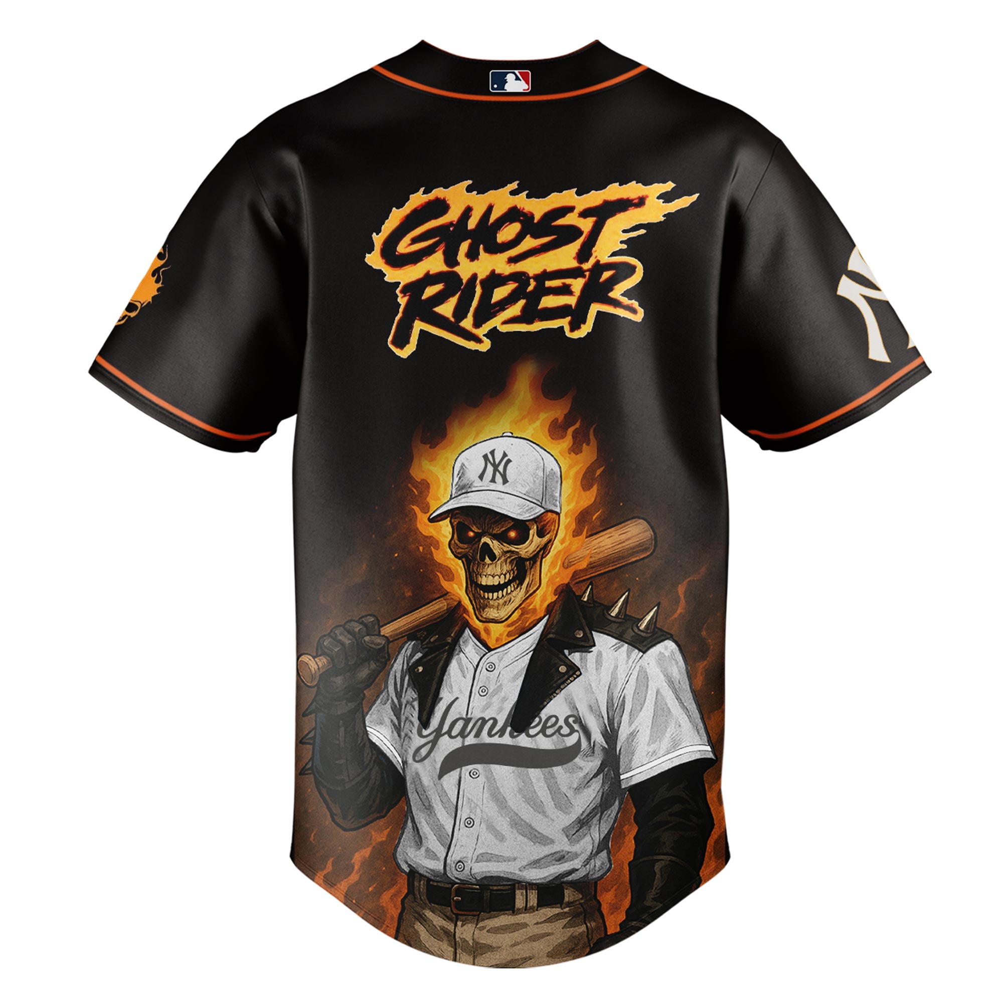 New York Yankees x Ghost Rider Inferno Special Edition Baseball Jersey New York Yankees x Ghost Rider Inferno Special Edition Baseball Jersey