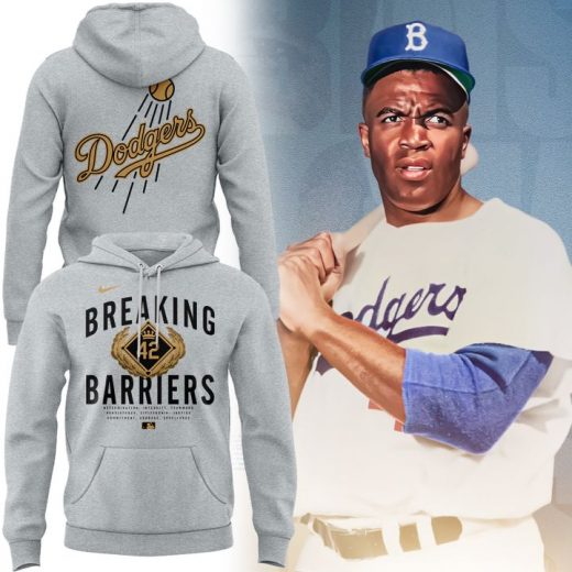 Los Angeles Dodgers Breaking Barrierrs Jackie Robinson 42 Forever Hoodie