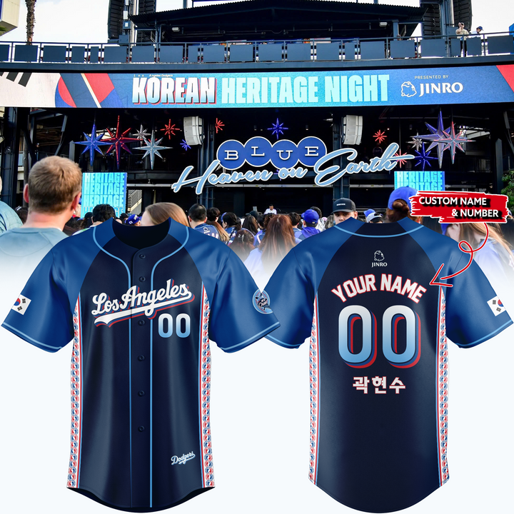 Los Angeles Dodgers x Korean Heritage Custom Hockey Jersey Los Angeles Dodgers x Korean Heritage Custom Hockey Jersey