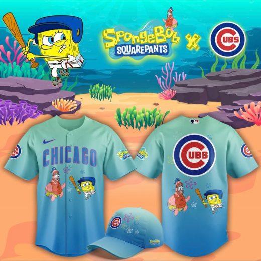 Chicago Cubs SpongeBob SquarePants Day Special Baseball Jersey