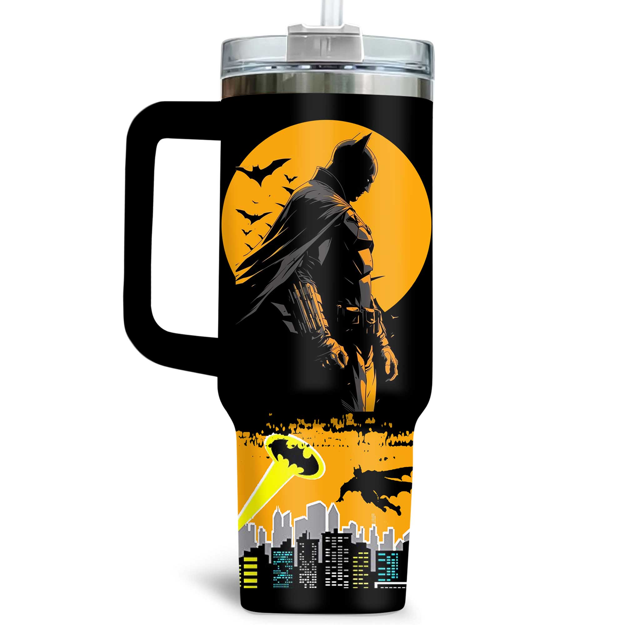 Batman The Hero Gotham Dramatically Caped 40oz Stanley Tumbler Batman The Hero Gotham Dramatically Caped 40oz Stanley Tumbler