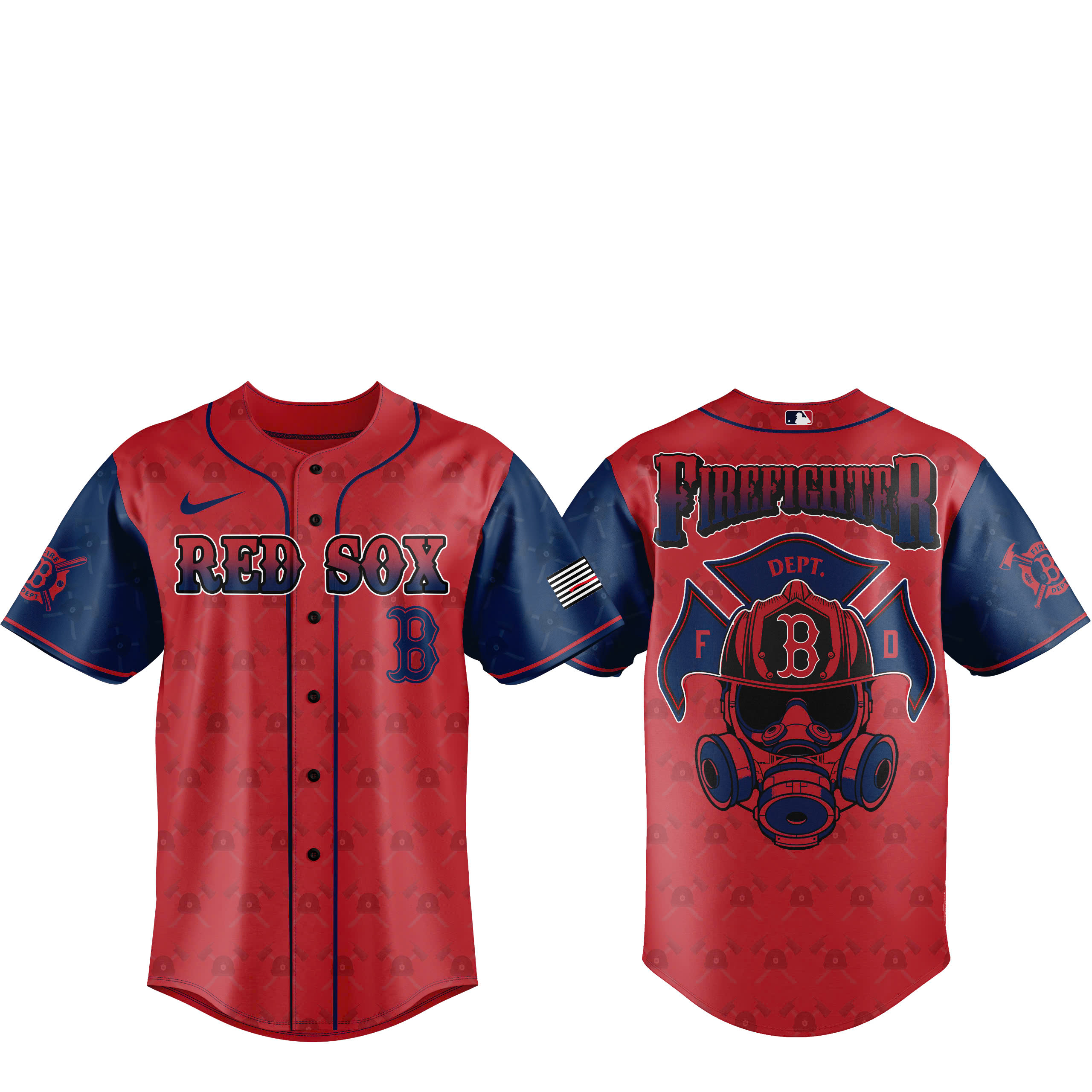 Boston Red Sox Firefighter Appreciation Day Baseball Jersey Boston Red Sox Firefighter Appreciation Day Baseball Jersey