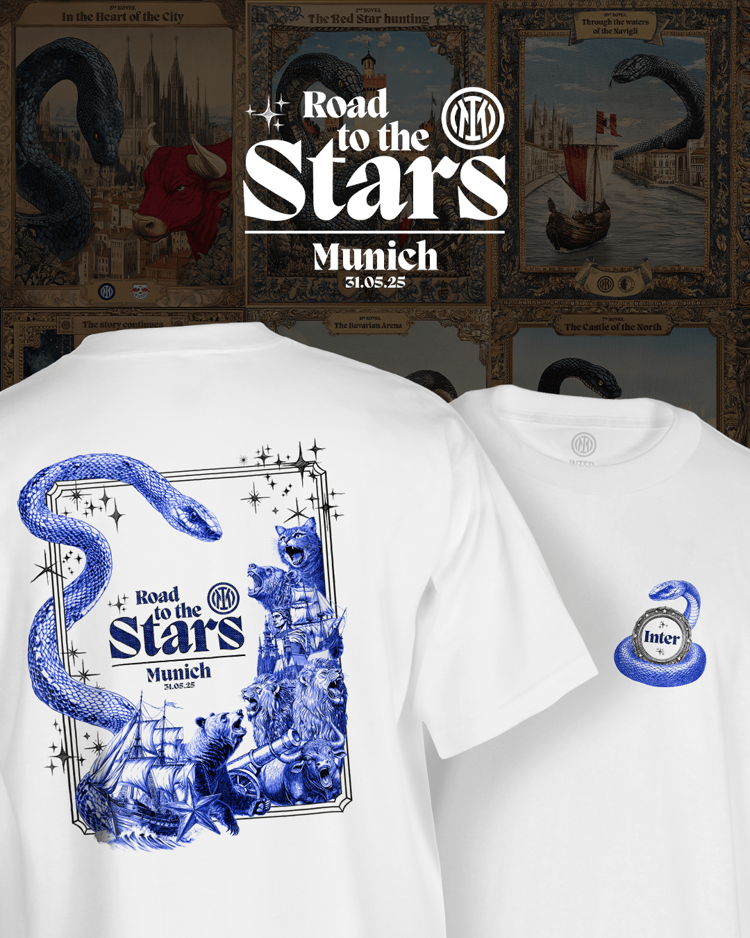 Inter Millan Road To The Starts Tee Inter Millan Road To The Starts Tee
