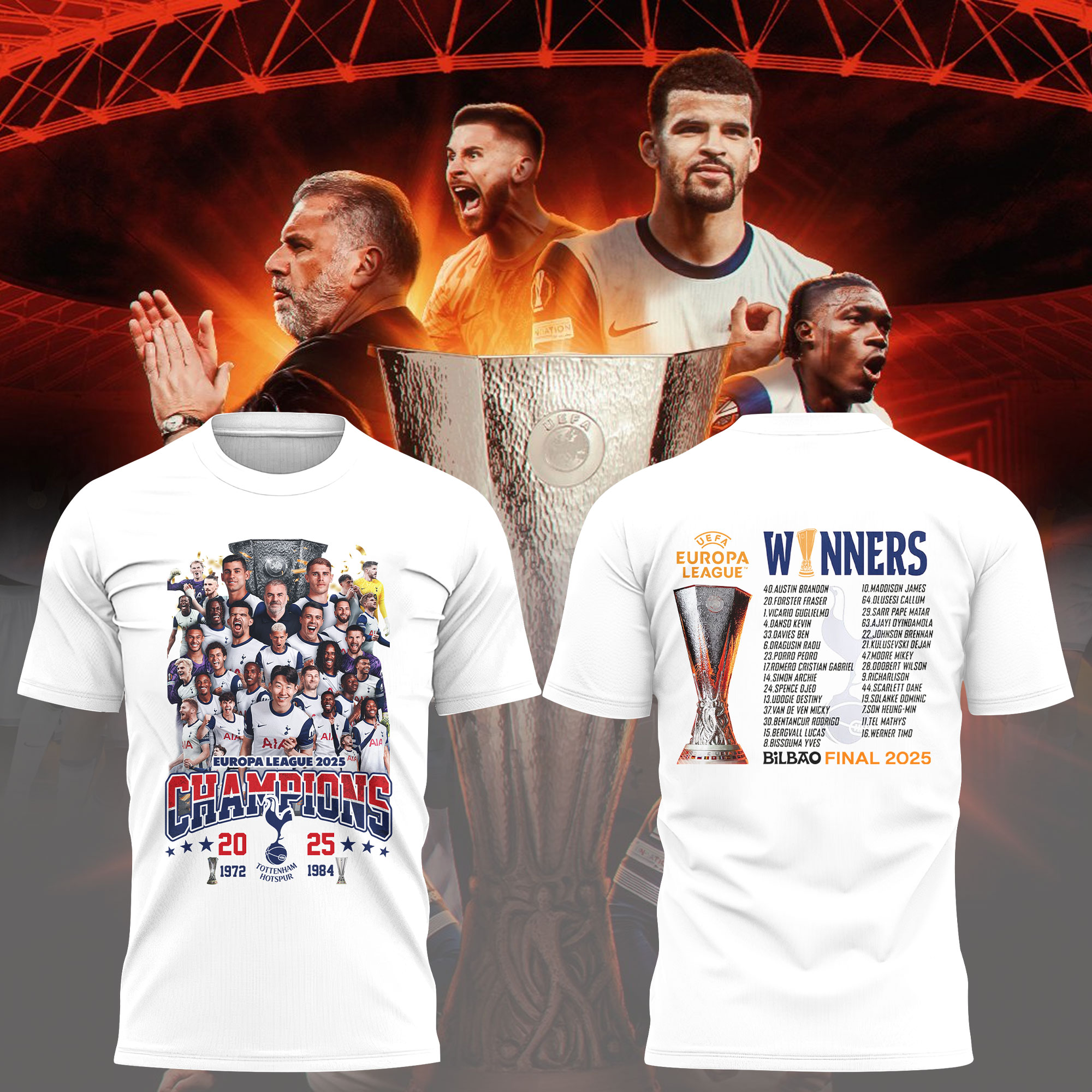 Tottenham Hotspur UEFA Europa League Champions 2025 Shirt Tottenham Hotspur UEFA Europa League Champions 2025 Shirt