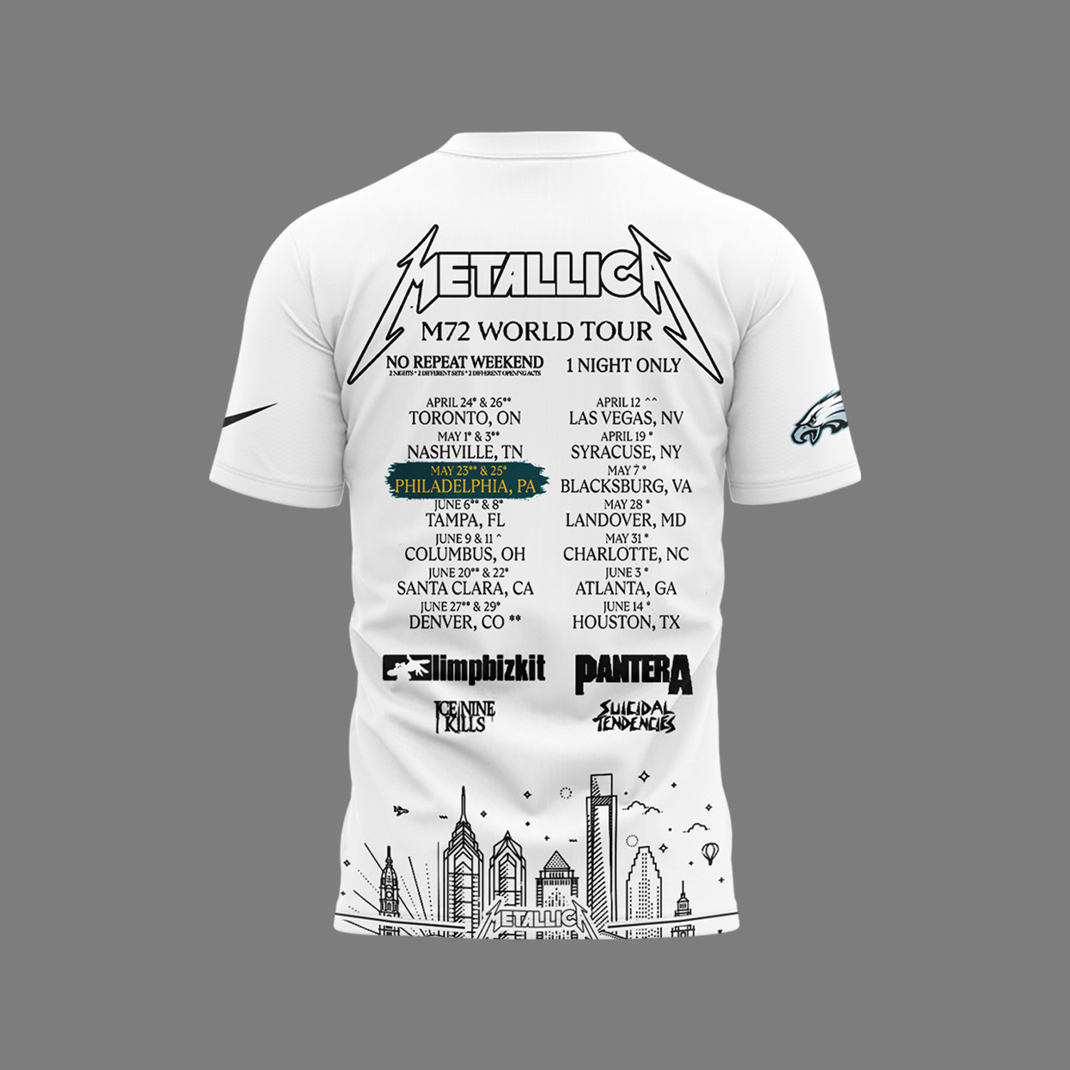 Philadelphia Eagles x Exclusive Versio M72 World Tour T-shirt Philadelphia Eagles x Exclusive Versio M72 World Tour T-shirt