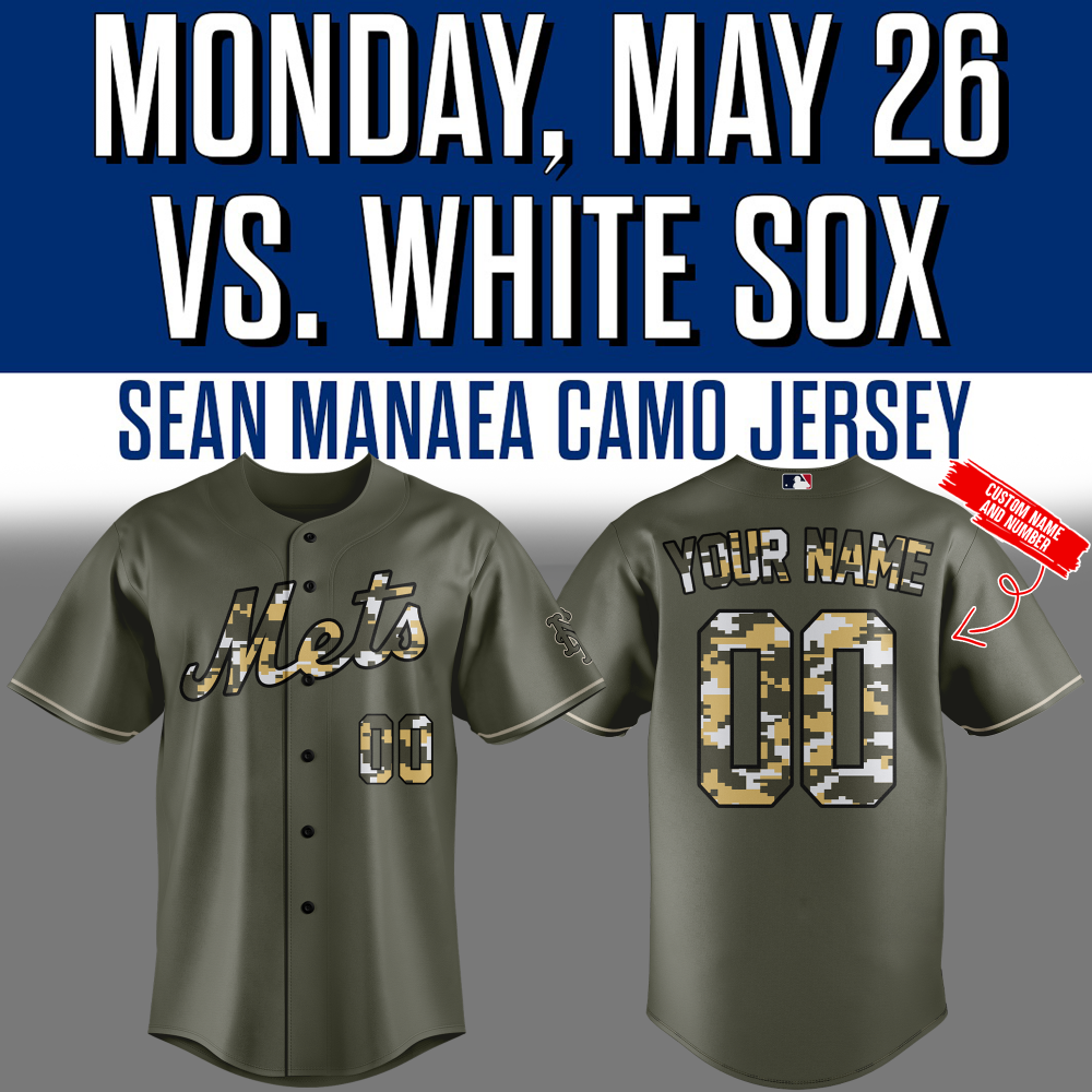 New New York Mets Sean Manaea Camo Custom Baseball Jersey