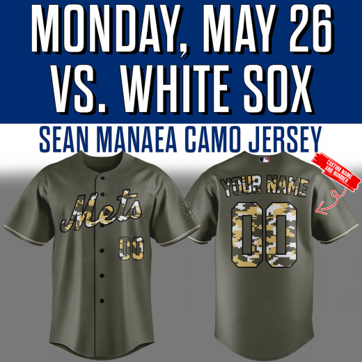 New New York Mets Sean Manaea Camo Custom Baseball Jersey