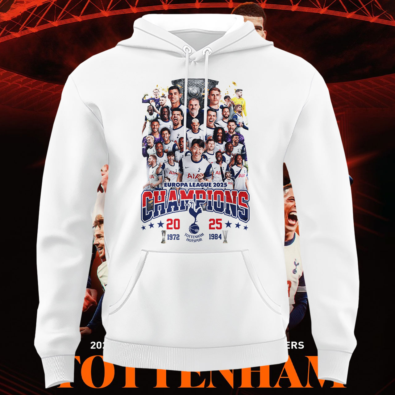 Tottenham Hotspur UEFA Europa League Champions 2025 Hoodie Tottenham Hotspur UEFA Europa League Champions 2025 Hoodie