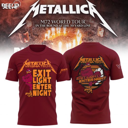 Virginia Tech Hokies X Metallica M-72 World Tour Special Red Tee