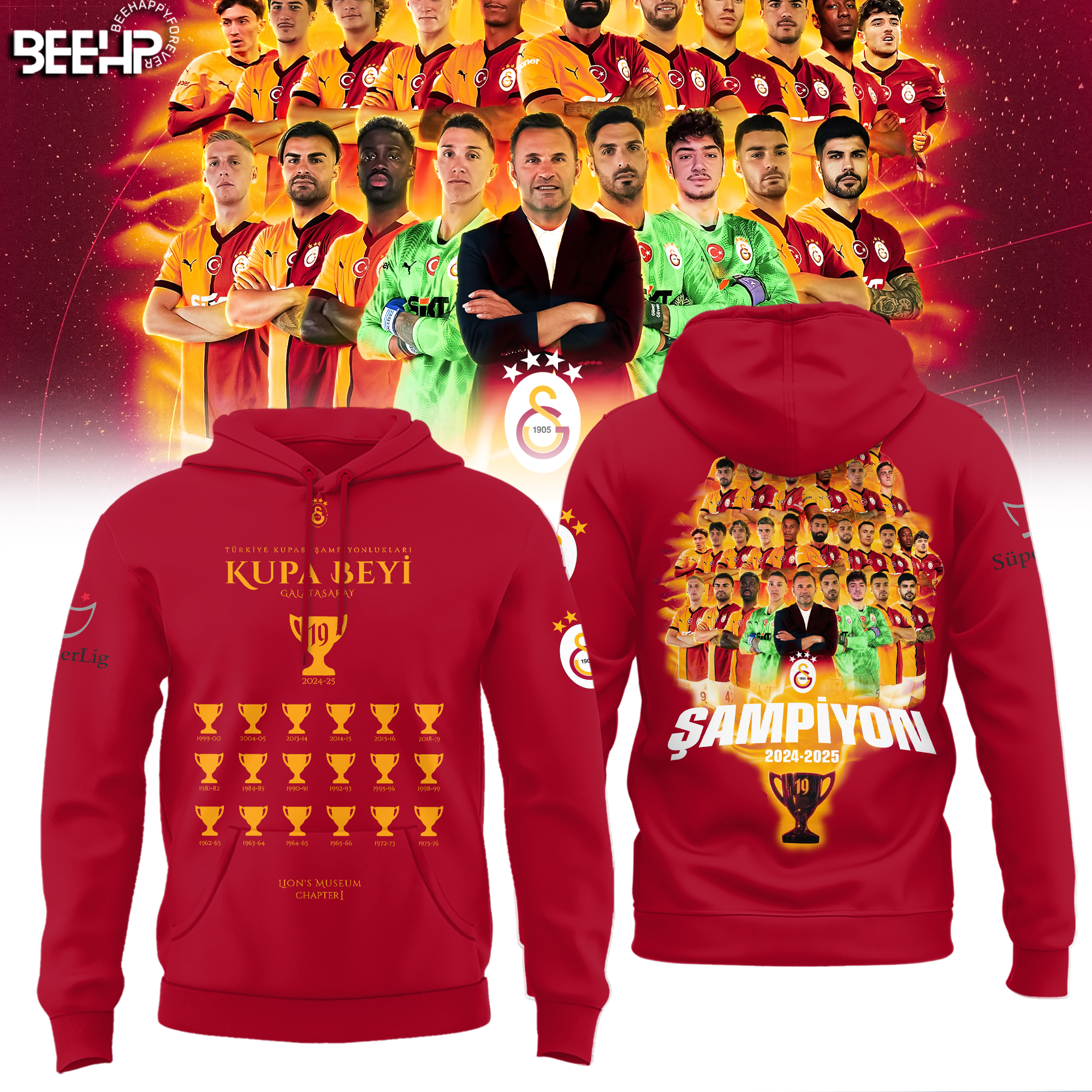 Galatasaray SK Super Lig 2025 Champions Special Hoodie Galatasaray SK Super Lig 2025 Champions Special Hoodie