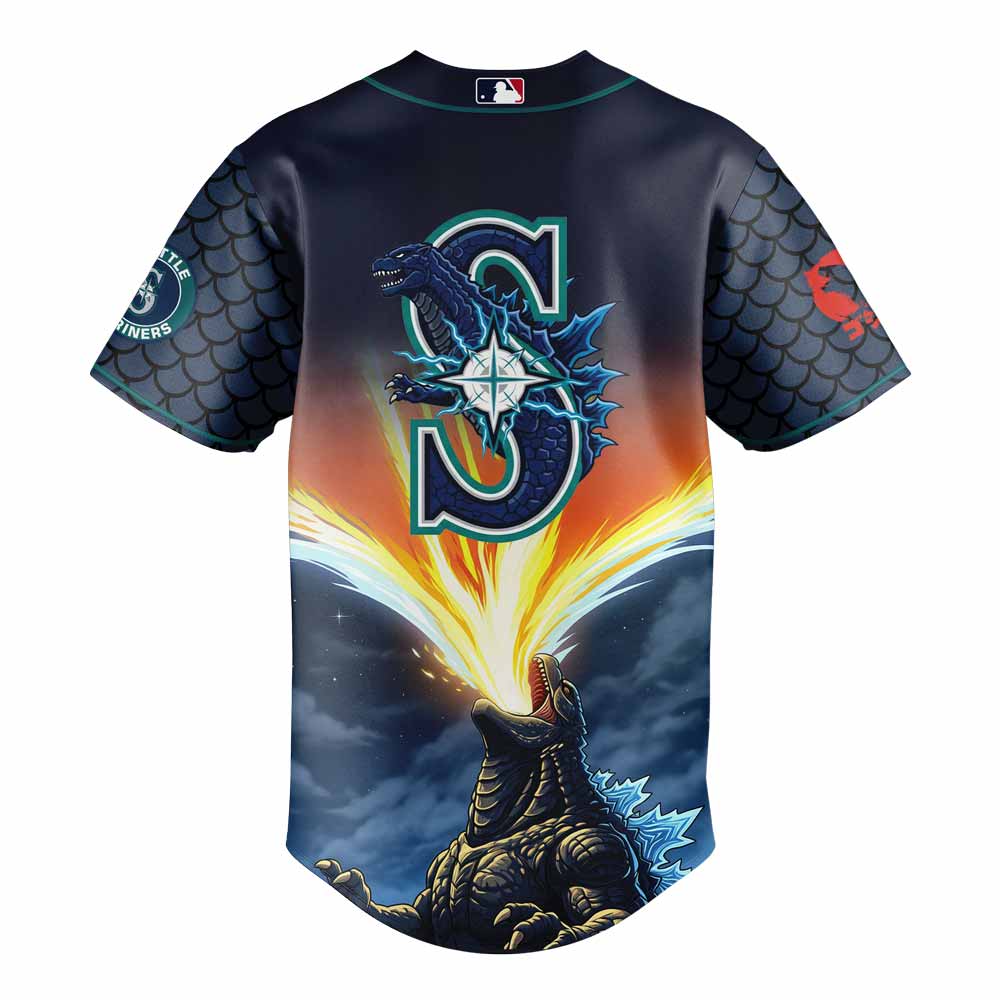 Seattle Mariners x Godzilla Special Edition Baseball Jersey Seattle Mariners x Godzilla Special Edition Baseball Jersey