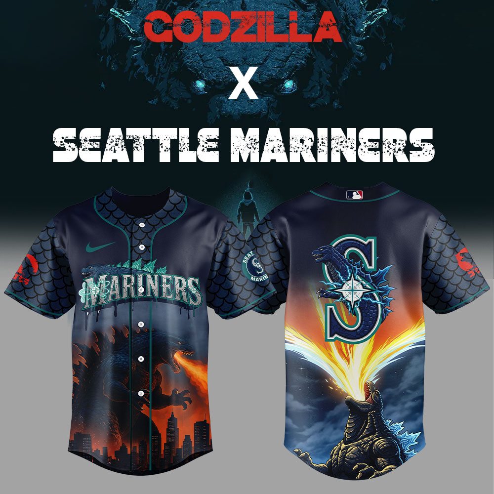 Seattle Mariners x Godzilla Special Edition Baseball Jersey Seattle Mariners x Godzilla Special Edition Baseball Jersey