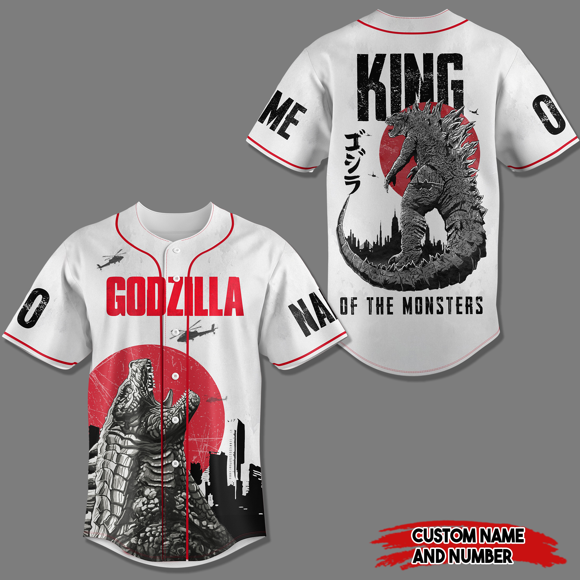 Godzilla King Of The Monters Hey Dude Shoes Custom Baseball Jersey Godzilla King Of The Monters Hey Dude Shoes Custom Baseball Jersey