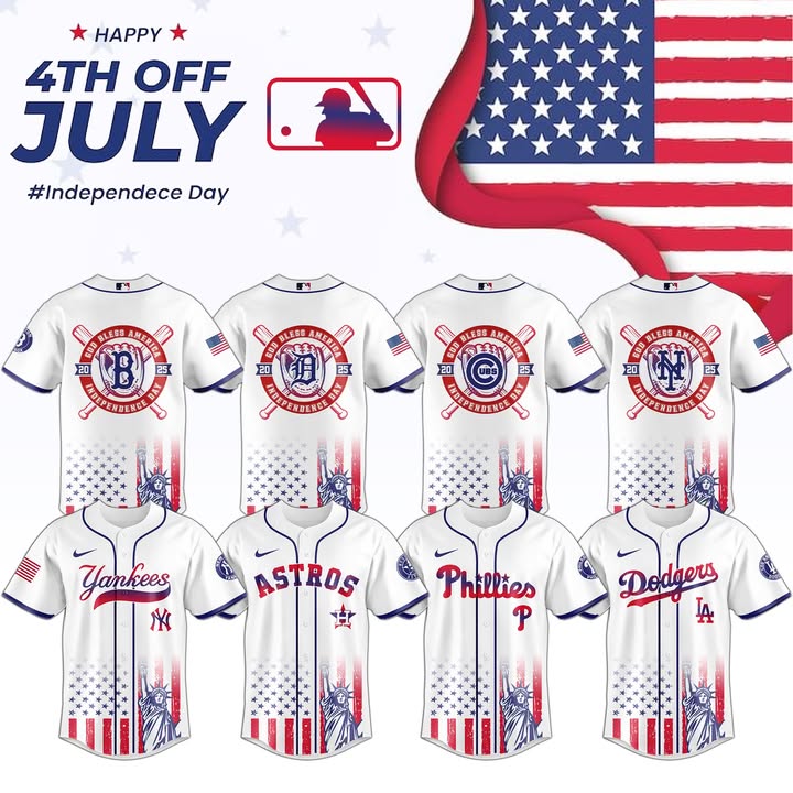 All Team MLB x 4th of July Independence Baseball Jersey All Team MLB x 4th of July Independence Baseball Jersey