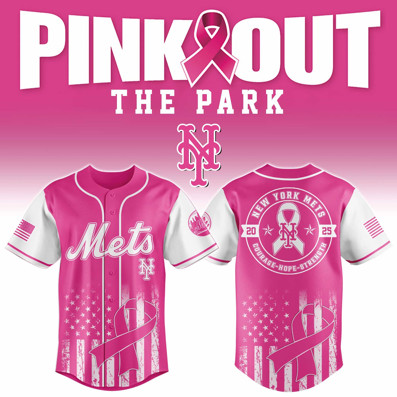 New York Mets x Pink Out The Park 2025 Baseball Jersey New York Mets x Pink Out The Park 2025 Baseball Jersey