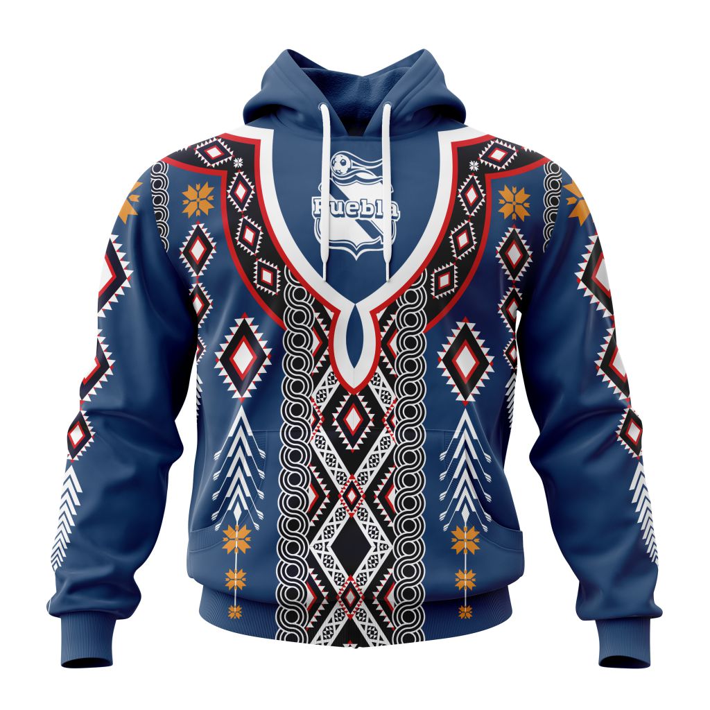 Liga Mx Club Puebla Native Custom Hoodie Liga Mx Club Puebla Native Custom Hoodie