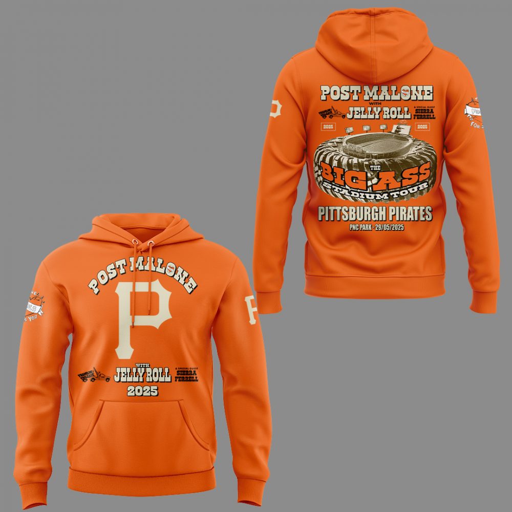 Pittsburgh Pirates X Post Malone With Jelly Roll “Big Ass Tour” Special Hoodie