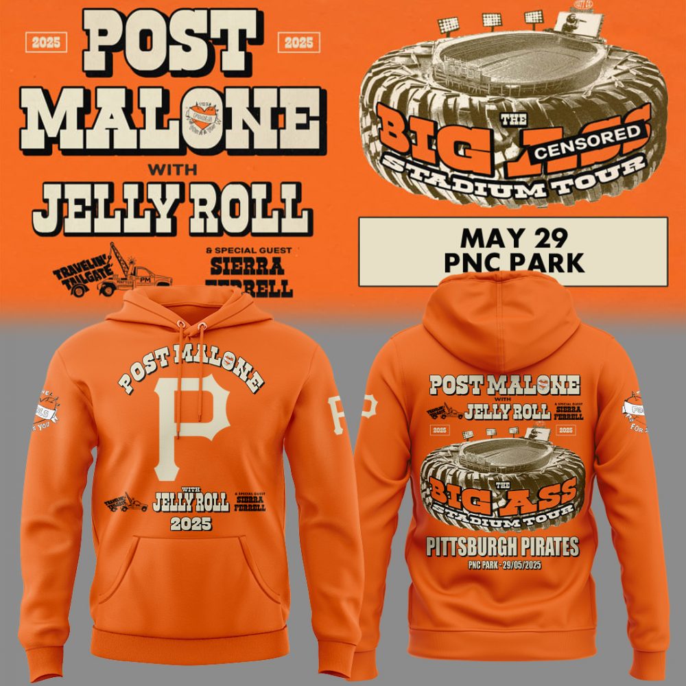 Pittsburgh Pirates X Post Malone With Jelly Roll “Big Ass Tour” Special Hoodie