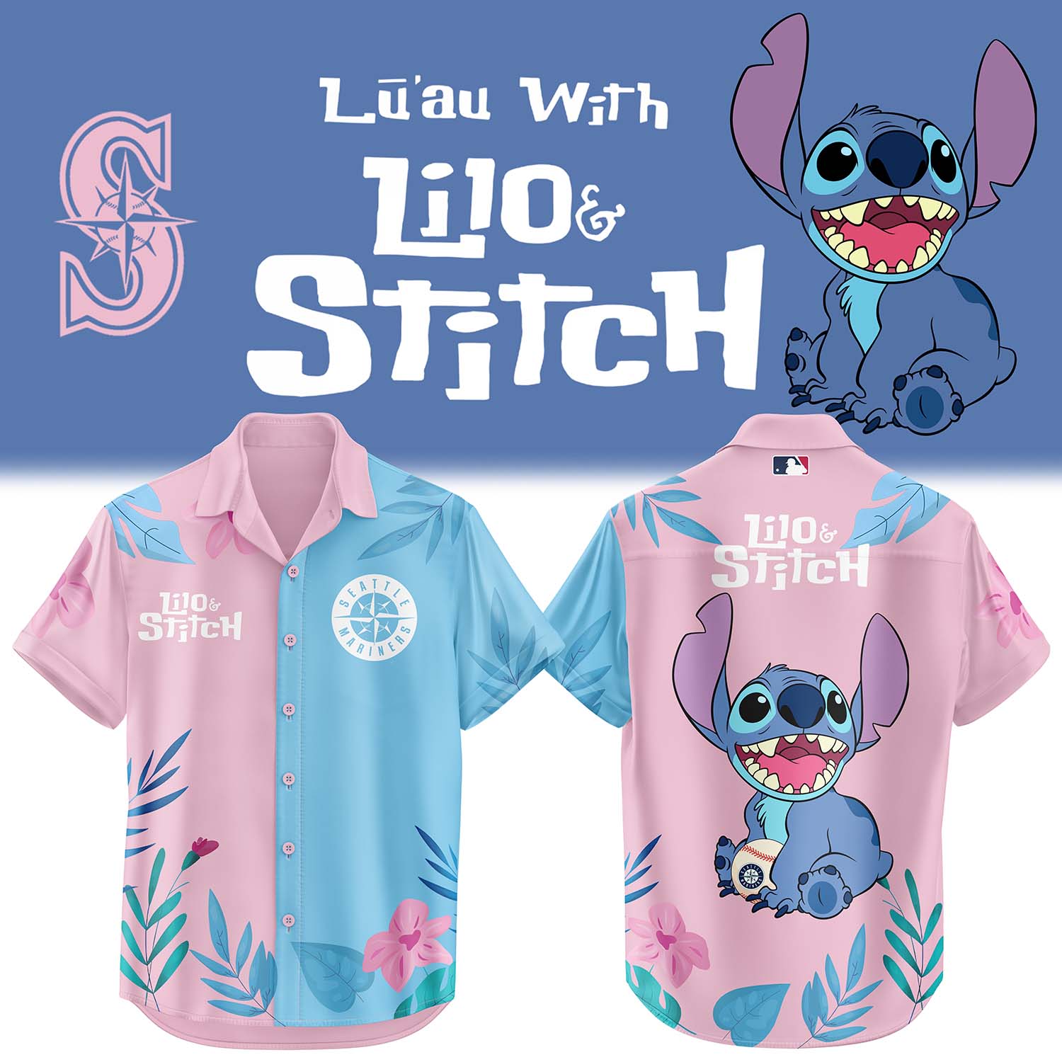 Seattle Mariners x Lilo & Stitch Night Limited Edition Hawaiian Shirt Seattle Mariners x Lilo & Stitch Night Limited Edition Hawaiian Shirt