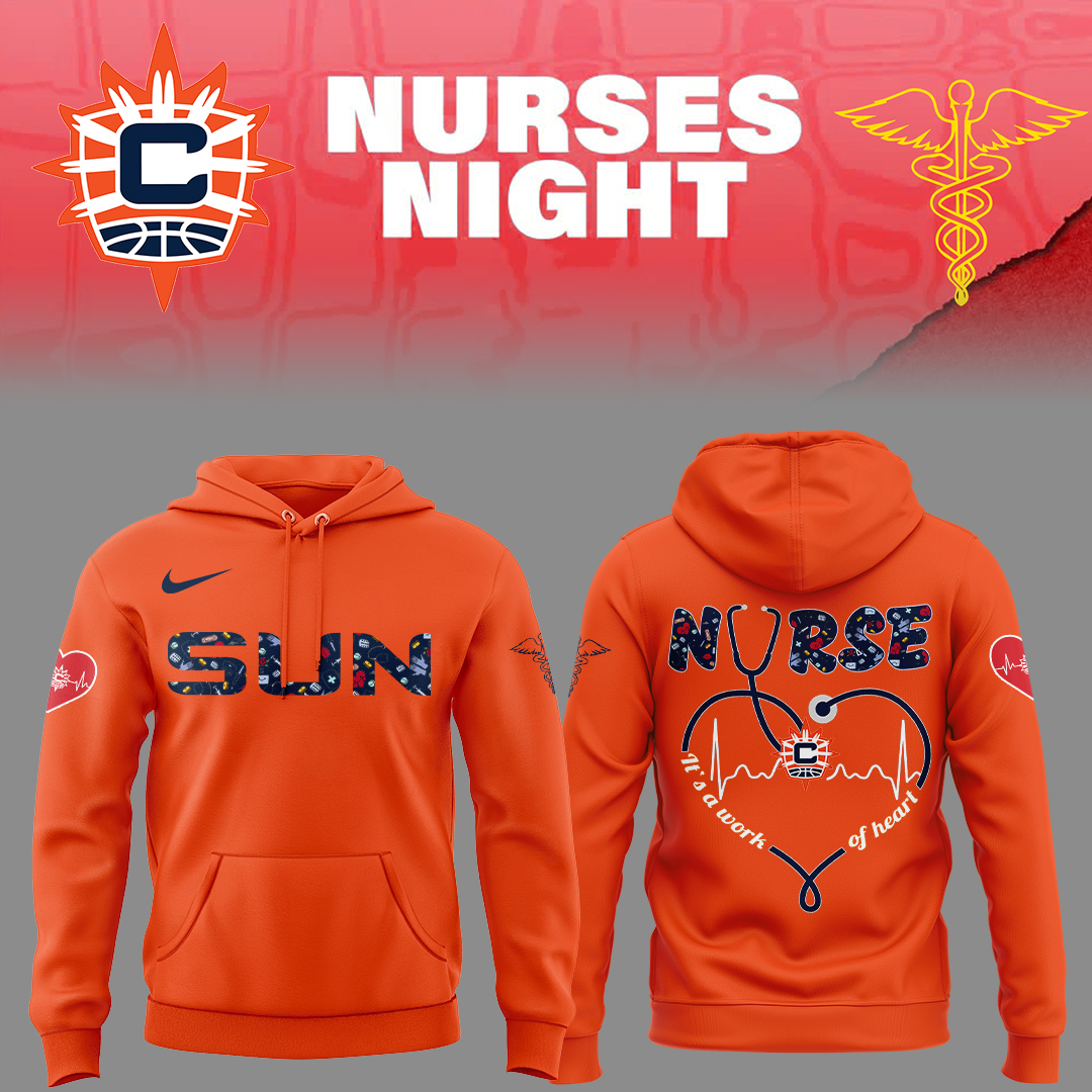 Connecticut Sun X Nurses Night Special Orange Hoodie Connecticut Sun X Nurses Night Special Orange Hoodie